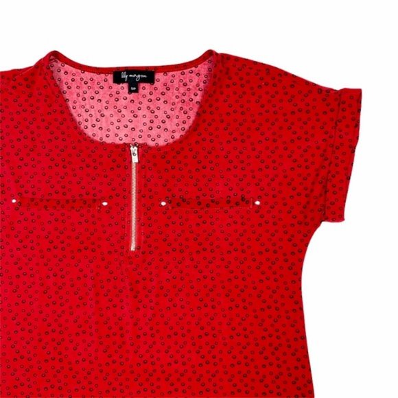 (Up To 50% Off SALE)  Lily Morgan Patterned Short Sleeve Top - Picture 2 of 3